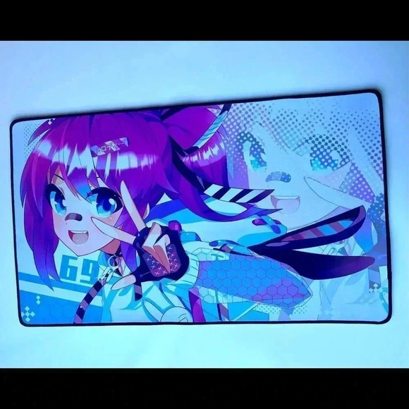 New Vshojo Vtuber Projekt Melody Hentai Al Embroidered Edged Playmat/Mousepad - Picture 2 of 5
